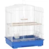 Vintage ontwerp Vogelkooi Voor Kleine Vogelsoorten Incl. Accessoires 46,5 X 36 X 59 Cm Staal, Hout, Blauw+Wit