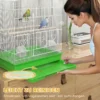 Vintage ontwerp Vogelkooi Voor Kleine Vogelsoorten Incl. Accessoires 46,5 X 36 X 59 Cm Staal, Hout, Wit+Groen