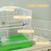 Vintage ontwerp Vogelkooi Voor Kleine Vogelsoorten Incl. Accessoires 46,5 X 36 X 59 Cm Staal, Hout, Wit+Groen