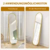 Volledige Lichaamsspiegel, Ovale Vorm, Vrijstaand, Metalen Frame, 50x180cm, Goud