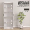 Voorraadkast 175 Cm Met Opbergruimte, Keukenkast Met Soft close Deuren En Verstelbare Legplanken, Wit