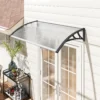 Vordach Für Haustür/Fenster, Wetterfest, Transparent, Aluminium Verbindungstangen/Polycarbonat, 110 X 60 X 18 Cm