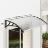 Vordach Für Haustür/Fenster, Wetterfest, Transparent, Aluminium Verbindungstangen/Polycarbonat, 110 X 60 X 18 Cm