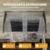 Vordach Für Haustür/Fenster, Wetterfest, Transparent, Aluminium Verbindungstangen/Polycarbonat, 110 X 60 X 18 Cm