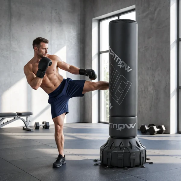 Vrijstaande Bokszak 180 Cm Met Zuignap Vulbare Basis, Schokabsorberende Handschoenen Boxing Trainer