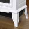 Vrijstaande Elektrische Haard, Vlam Effect, 2 Verwarmingsmodi 1000W/2000W, Gehard Glas, Wit, 36,5x24x45,5 Cm