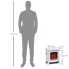 Vrijstaande Elektrische Haard, Vlam Effect, 2 Verwarmingsmodi 1000W/2000W, Gehard Glas, Wit, 36,5x24x45,5 Cm