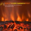 Vrijstaande Elektrische Haard, Vlam Effect, 2 Verwarmingsmodi 1000W/2000W, Gehard Glas, Wit, 36,5x24x45,5 Cm