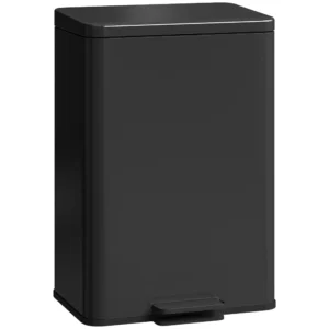 Vuilnisbak 20 L Trappelbak Met Softclose deksel, Pedaal, Verwijderbare Binnenbak Matzwart, 34,2 X 30,6 X 44,2 Cm