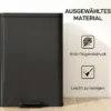 Vuilnisbak 20 L Trappelbak Met Softclose deksel, Pedaal, Verwijderbare Binnenbak Matzwart, 34,2 X 30,6 X 44,2 Cm