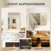 Wandspiegel, Decoratieve Spiegel Met Metalen Frame, Gouden Strepen, Meerlaags Glas, 50B X 2T X 70H Cm