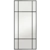 Wandspiegel, Decoratieve Spiegel Met Metalen Frame, Zwarte Strepen, Meerlaags Glas, 50B X 2T X 110H Cm