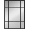 Wandspiegel, Decoratieve Spiegel Met Metalen Frame, Zwarte Strepen, Meerlaags Glas, 50B X 2T X 70H Cm