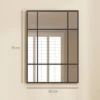 Wandspiegel, Decoratieve Spiegel Met Metalen Frame, Zwarte Strepen, Meerlaags Glas, 50B X 2T X 70H Cm
