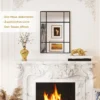 Wandspiegel, Decoratieve Spiegel Met Metalen Frame, Zwarte Strepen, Meerlaags Glas, 50B X 2T X 70H Cm