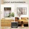 Wandspiegel, Decoratieve Spiegel Met Metalen Frame, Zwarte Strepen, Meerlaags Glas, 50B X 2T X 70H Cm