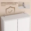 Wasmachine Opbergkast, Hoge Badkamerkast Met 2 Deuren En Open Vak, 66 X 24 X 191 Cm, Wit