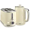 Wasserkocher Und Toaster Set Mit LED Display, 1,7 L Wasserkocher Mit 3 Std. Warmhaltefunktion, Creme