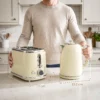 Wasserkocher Und Toaster Set Mit LED Display, 1,7 L Wasserkocher Mit 3 Std. Warmhaltefunktion, Creme