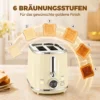Wasserkocher Und Toaster Set Mit LED Display, 1,7 L Wasserkocher Mit 3 Std. Warmhaltefunktion, Creme