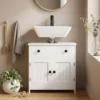 Wastafelonderkast, Modern En Vrijstaand, Met Soft close Scharnieren, Lade En 2 Deuren, Wit