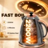 Waterkoker, 2200W, Kijkvenster, Filter, Snelkoker, Grijs