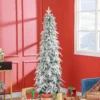 Weihnachtsbaum Künstlich 180 Cm Christbaum Wie Echt Mit 600 Dichten Zweigen, Kunstschnee, Auto Öffnung