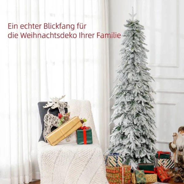 Weihnachtsbaum Künstlich 180 Cm Christbaum Wie Echt Mit 600 Dichten Zweigen, Kunstschnee, Auto Öffnung