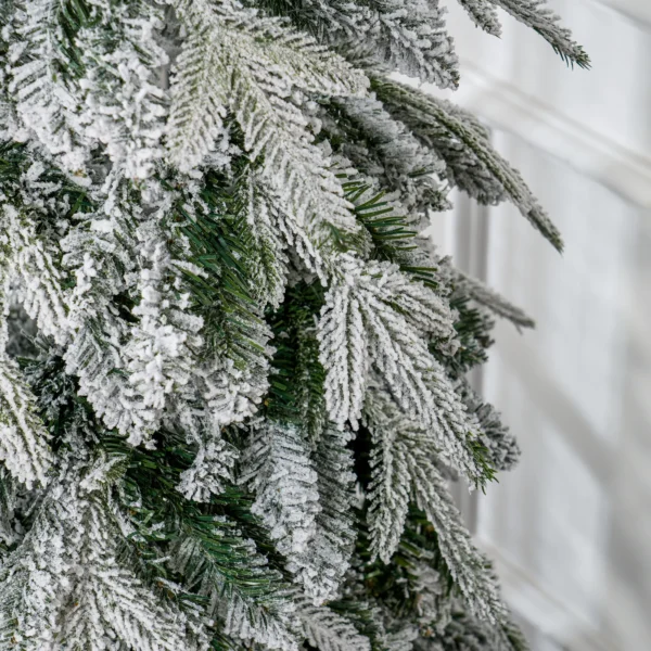 Weihnachtsbaum Künstlich 180 Cm Christbaum Wie Echt Mit 600 Dichten Zweigen, Kunstschnee, Auto Öffnung
