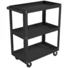 Werkplaatswagen Met 3 Planken En Zijhouder, 4 Wielen, 70,5 X 35 X 82,5 Cm, Zwart
