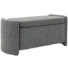 Zitbank Met Opbergruimte, Halbank, Schoenenbank, Gestoffeerd, 105 Cm X 44 Cm X 45,5 Cm. Grijs