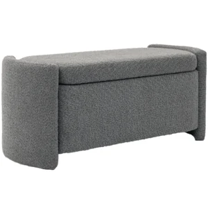 Zitbank Met Opbergruimte, Halbank, Schoenenbank, Gestoffeerd, 105 Cm X 44 Cm X 45,5 Cm. Grijs