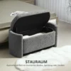 Zitbank Met Opbergruimte, Halbank, Schoenenbank, Gestoffeerd, 105 Cm X 44 Cm X 45,5 Cm. Grijs