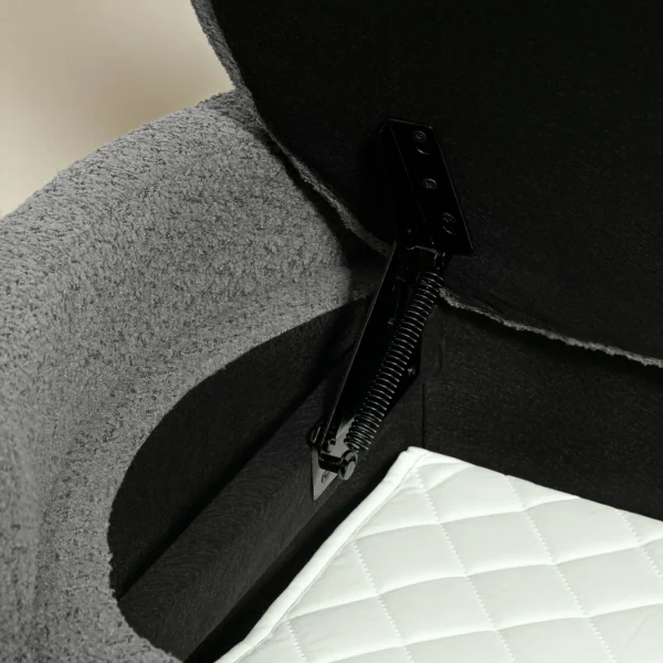 Zitbank Met Opbergruimte, Halbank, Schoenenbank, Gestoffeerd, 105 Cm X 44 Cm X 45,5 Cm. Grijs
