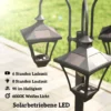 Zonnelantaarn Staande Lamp Met Bloempot 185cm Hoogte Verstelbaar Buiten Tuinlantaarn Met 3 Lampenkoppen Lichtregeling
