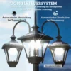 Zonnelantaarn Staande Lamp Met Bloempot 185cm Hoogte Verstelbaar Buiten Tuinlantaarn Met 3 Lampenkoppen Lichtregeling