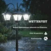 Zonnelantaarn Staande Lamp Met Bloempot 185cm Hoogte Verstelbaar Buiten Tuinlantaarn Met 3 Lampenkoppen Lichtregeling
