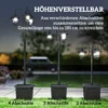 Zonnelantaarn Staande Lamp Met Bloempot 185cm Hoogte Verstelbaar Buiten Tuinlantaarn Met 3 Lampenkoppen Lichtregeling