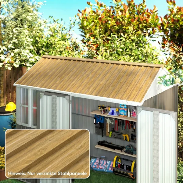 12 Stuks Trapeziumplaat 129x45cm 7m² Verzinkt Dakplaat 0,25 Mm Weerbestendig Profielplaat Natuurhout