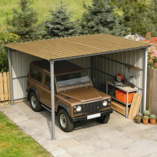 12 Stuks Trapeziumplaat 129x45cm 7m² Verzinkt Dakplaat 0,25 Mm Weerbestendig Profielplaat Natuurhout