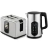 1,5 l Waterkoker, 2200 W, Met LED touchscreen, 2 sneetjes Broodrooster Met 6 Bruiningsniveaus, Zilver
