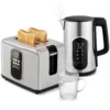 1,5 l Waterkoker, 2200 W, Met LED touchscreen, 2 sneetjes Broodrooster Met 6 Bruiningsniveaus, Zilver