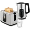 1,5 l Waterkoker, 2200 W, Met LED touchscreen, 2 sneetjes Broodrooster Met 6 Bruiningsniveaus, Zilver