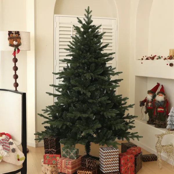 180 Cm Kunstmatige Kerstboom In Sparrenontwerp Met 1696 Takpunten En Opvouwbare Stalen Voet, Kerstboom Voor Thuis Of Kantoor, Groen