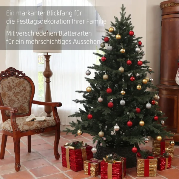 180 Cm Kunstmatige Kerstboom In Sparrenontwerp Met 1696 Takpunten En Opvouwbare Stalen Voet, Kerstboom Voor Thuis Of Kantoor, Groen