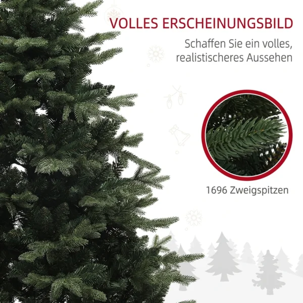 180 Cm Kunstmatige Kerstboom In Sparrenontwerp Met 1696 Takpunten En Opvouwbare Stalen Voet, Kerstboom Voor Thuis Of Kantoor, Groen