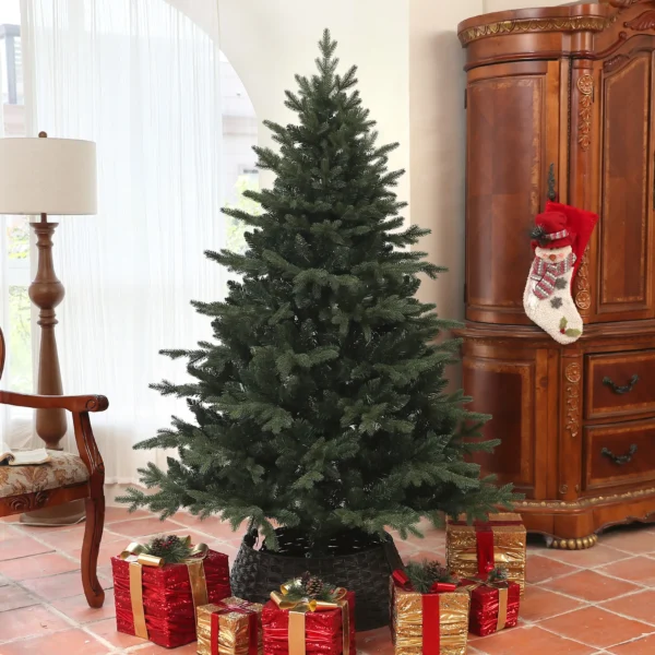 180 Cm Kunstmatige Kerstboom In Sparrenontwerp Met 1696 Takpunten En Opvouwbare Stalen Voet, Kerstboom Voor Thuis Of Kantoor, Groen