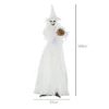 189 Cm Witte Heks Met Pompoenhoofd, Levensgrote Halloween Buitendecoratie