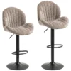 2 delige Set Barkrukken, Stoffen Bekleding, Verstelbare Zithoogte, Draaibaar, Stalen Frame, Bruin