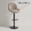 2 delige Set Barkrukken, Stoffen Bekleding, Verstelbare Zithoogte, Draaibaar, Stalen Frame, Bruin